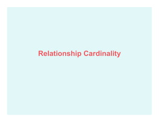 Relationship Cardinality
 