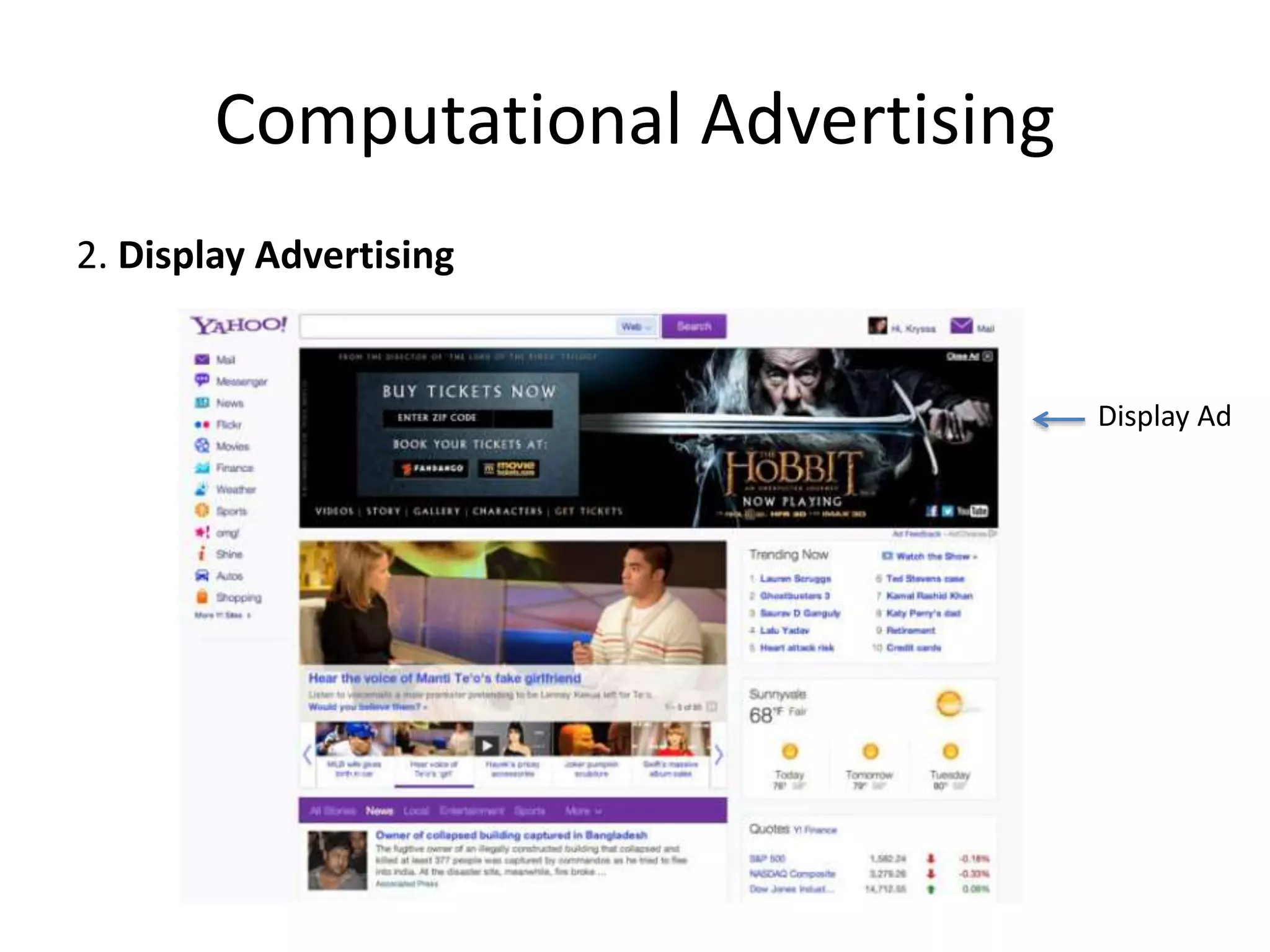 Computational Advertising
2. Display Advertising
Display Ad
 