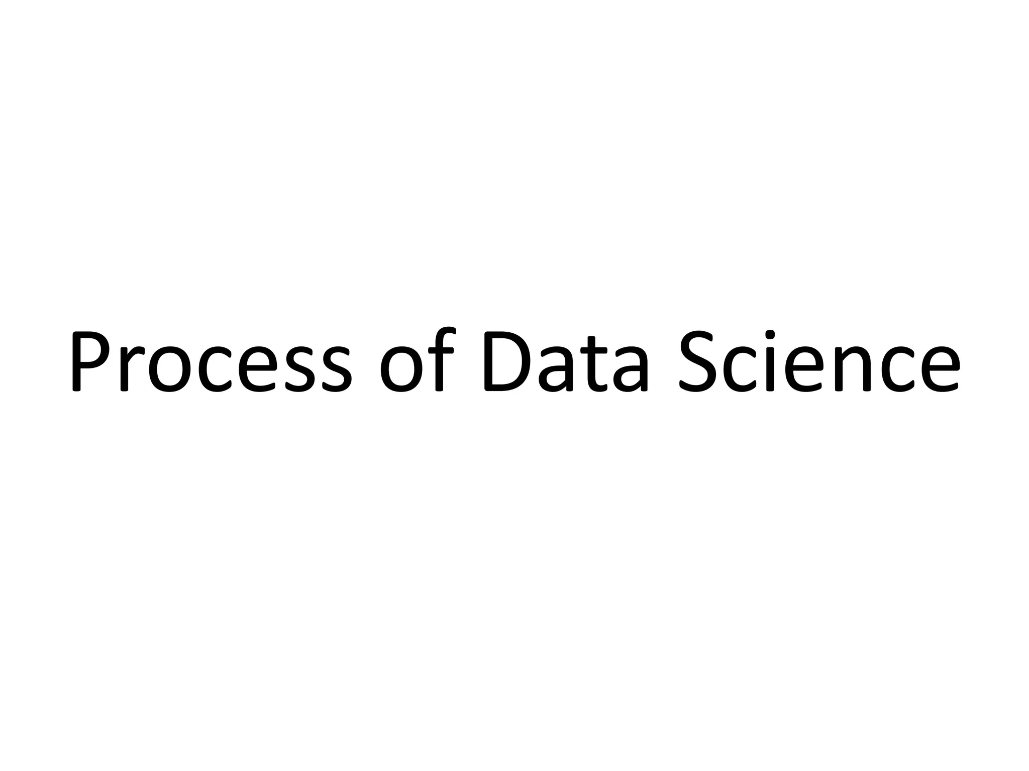 Process of Data Science
 