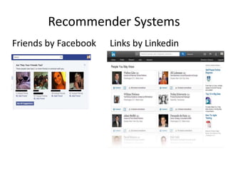 Recommender Systems
Videos by Youtube Music by Itunes
 