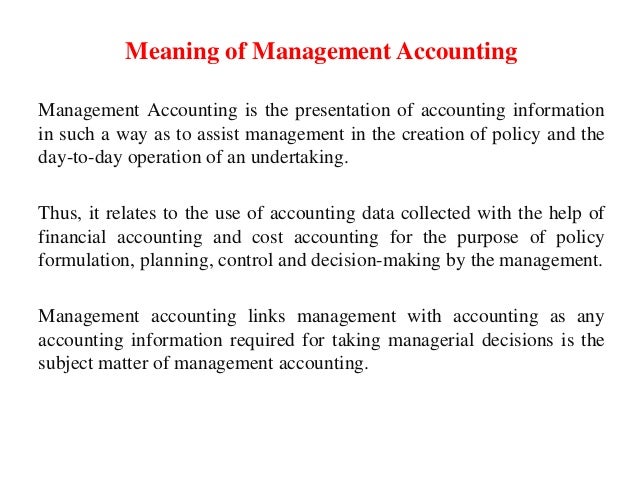 Introdcution To Management Accounting