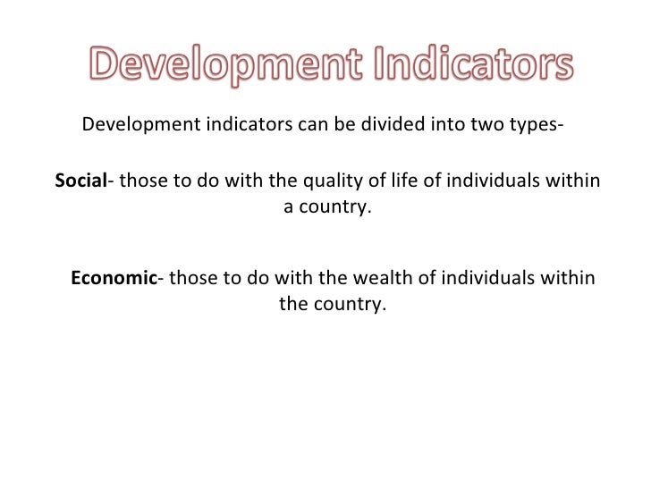 Introduction to development indicators
