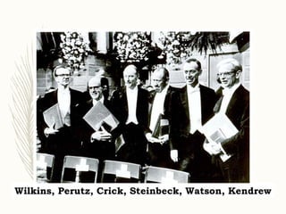 Wilkins, Perutz, Crick, Steinbeck, Watson, Kendrew
 