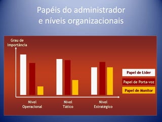 Papéis do administrador
e níveis organizacionais
 