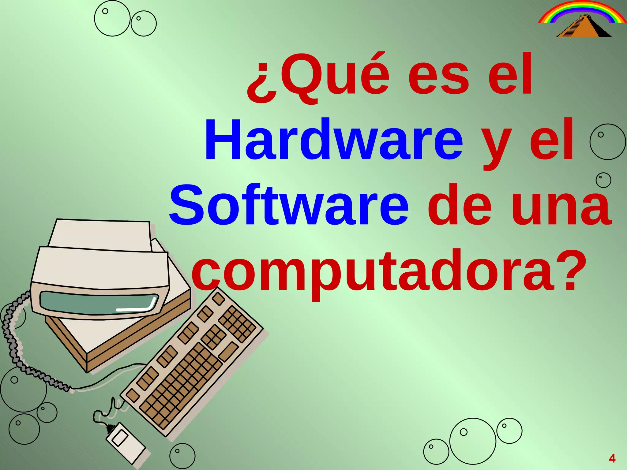 4 ¿Qué es el  Hardware  y el  Software  de una computadora? 