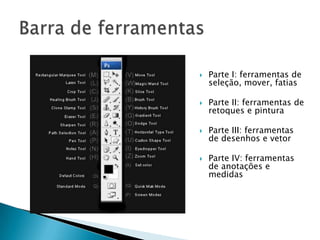 B. Barra das opções