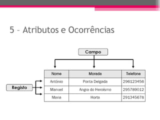 5 – Atributos e Ocorrências 