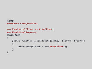 <?php
namespace CoreService;

use ZendHttpClient as HttpClient;
use ZendHttpRequest;
class Auth
{
    public function __construct($apiKey, $apiUri, $rpcUri)
    {
        $this->httpClient = new HttpClient();
    }
}
 