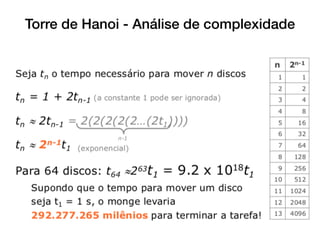 Torre de Hanoi - Análise de complexidade
 