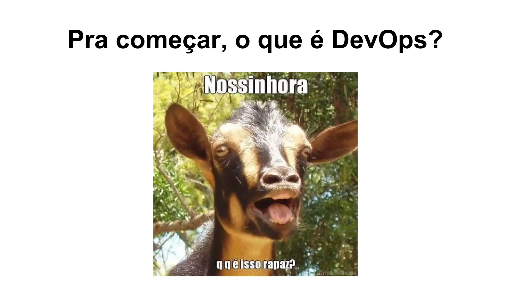 Pra começar, o que é DevOps?
 