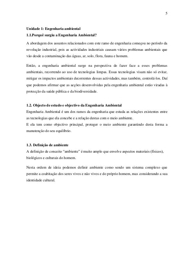 Ensaio engenharia ambiental e uso da agua