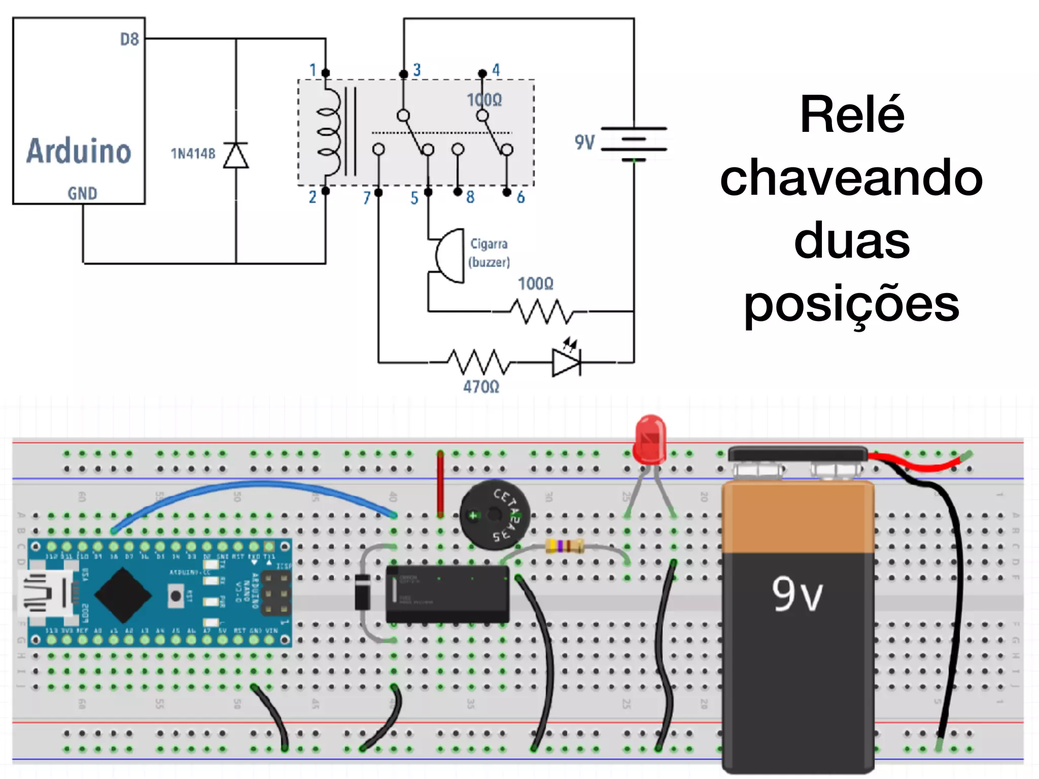 Relé
chaveando
duas
posições
 