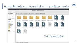 A problemática universal do compartilhamento
Vida antes do Git
4
 