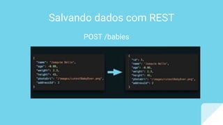 Salvando dados com REST
POST /babies
 
