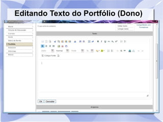 Editando Texto do Portfólio (Dono) 
 