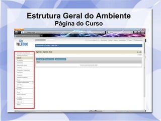 Estrutura Geral do Ambiente
Página do Curso
 