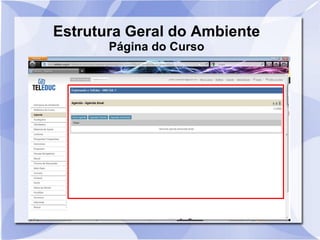 Estrutura Geral do Ambiente
Página do Curso
 