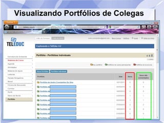 Visualizando Portfólios de Colegas
 