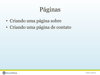 PáginasCriando uma página sobreCriando uma página de contato