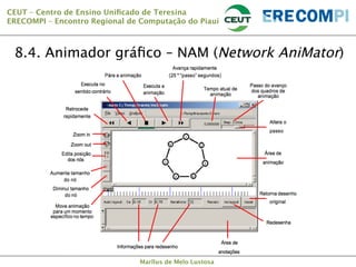 CEUT – Centro de Ensino Uniﬁcado de Teresina 
ERECOMPI – Encontro Regional de Computação do Piauí

8.4. Animador gráﬁco – NAM (Network AniMator)

Marllus de Melo Lustosa

 