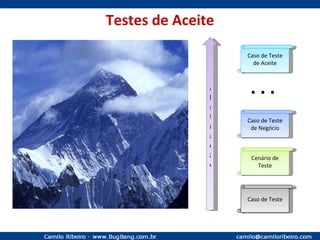 Testes de Aceite Cenário de Teste Caso de Teste de Negócio Caso de Teste Caso de Teste de Aceite . . . Abstração 