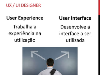 DIVISOR DE ÁGUAS



                UX E UI
               DESIGNER


QUAL A DIFERENÇA?
 