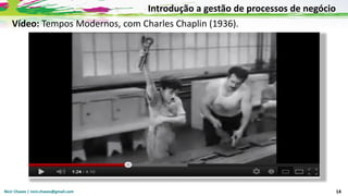Nicir Chaves | nicir.chaves@gmail.com 14
Vídeo: Tempos Modernos, com Charles Chaplin (1936).
Introdução a gestão de processos de negócio
 