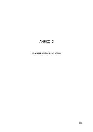 ANEXO 2
LEI No
9.984, DE 17 DE JULHO DE 2000.
204
 