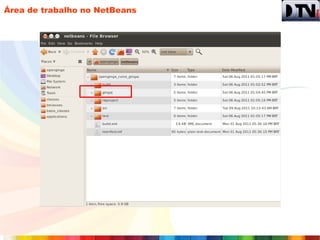 Área de trabalho no NetBeans
 