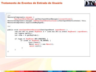 Tratamento de Eventos de Entrada do Usuário
 