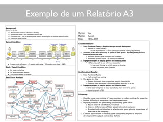Exemplo de um Relatório A3
 