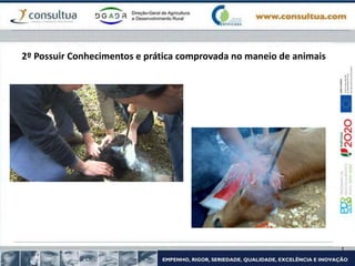 2º Possuir Conhecimentos e prática comprovada no maneio de animais
 