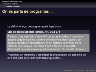 Universitat Estiu: Introducció Programari Lliure