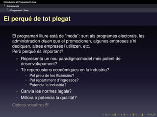 Universitat Estiu: Introducció Programari Lliure