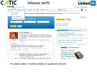Adequar perfil




Per poder editar i modificar dades en qualsevol moment
 
