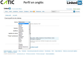 Perfil en anglès
 