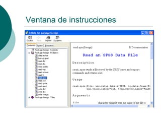 Ventana de instrucciones
 