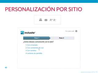 ayutn.com.ar44
“ES SÓLO PARA PERSONAS
CON DISCAPACIDAD”
● Mejores prácticas
● Usabilidad
● Rendimiento
● Independencia del dispositivo
● Posicionamiento en buscadores
 