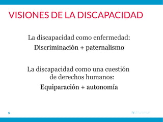 ayutn.com.ar6
Resulta de la interacción entre
●
las personas con deficiencias y
●
las barreras debidas a la actitud y al entorno
que evitan su participación plena y efectiva en
la sociedad, en igualdad de condiciones con
las demás.
(De la definición de la ONU)
DISCAPACIDAD
 