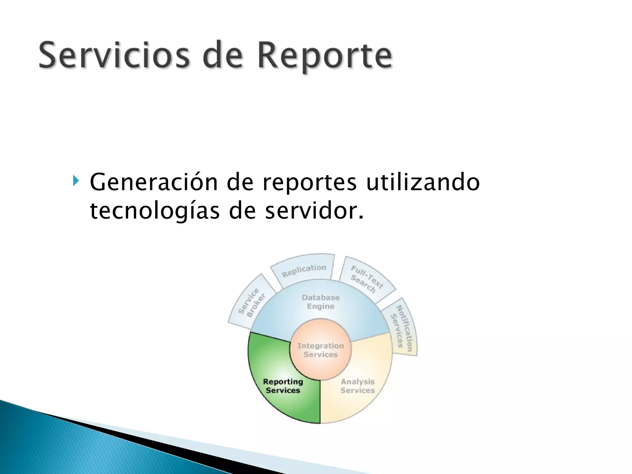 Generación de reportes utilizando tecnologías de servidor. 