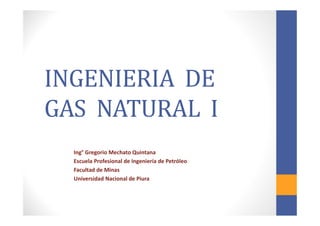 Ing° Gregorio Mechato Quintana
Escuela Profesional de Ingeniería de Petróleo
Facultad de Minas
Universidad Nacional de Piura
 