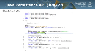 Java Persistence API (JPA) 2.1
Clase Entidad - JPA

 