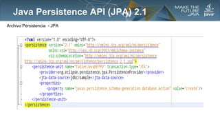 Java Persistence API (JPA) 2.1
Archivo Persistencia - JPA

 