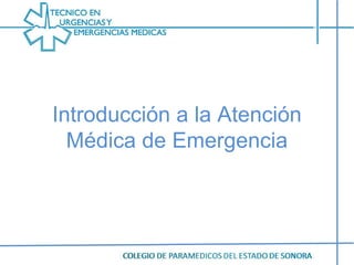 Introducción a la Atención Médica de Emergencia 