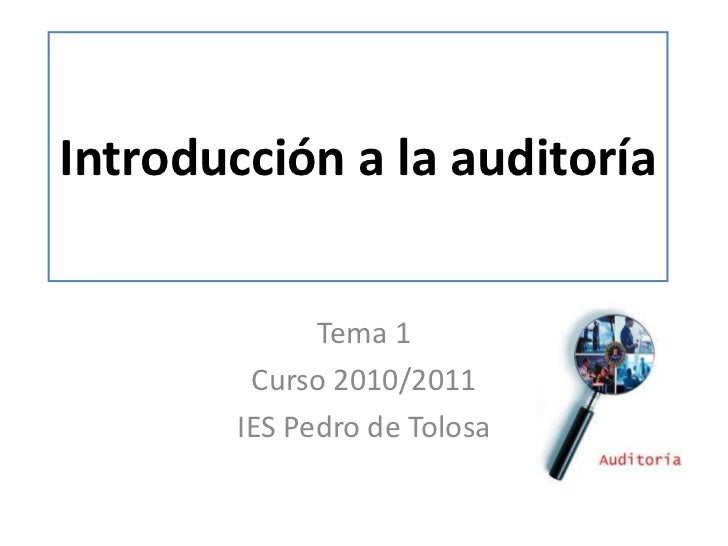 Introducción a la auditoría 