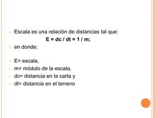 dc= distancia en la carta y 