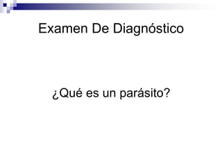 Examen De Diagnóstico¿Qué es un parásito?