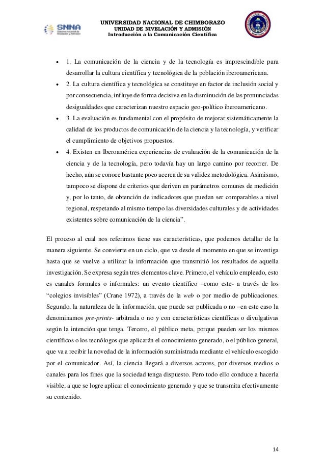 Introducción a la comunicación cientifica