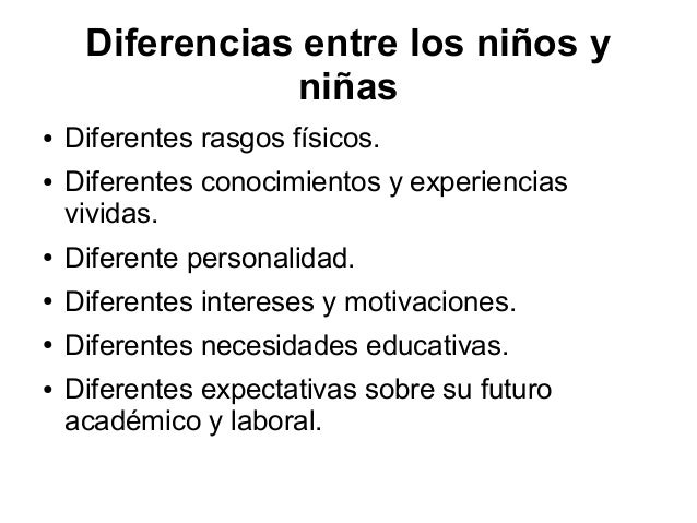 Semejanzas Y Diferencias De Nios Y Nias Hay Nios
