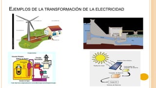 EJEMPLOS DE LA TRANSFORMACIÓN DE LA ELECTRICIDAD
 